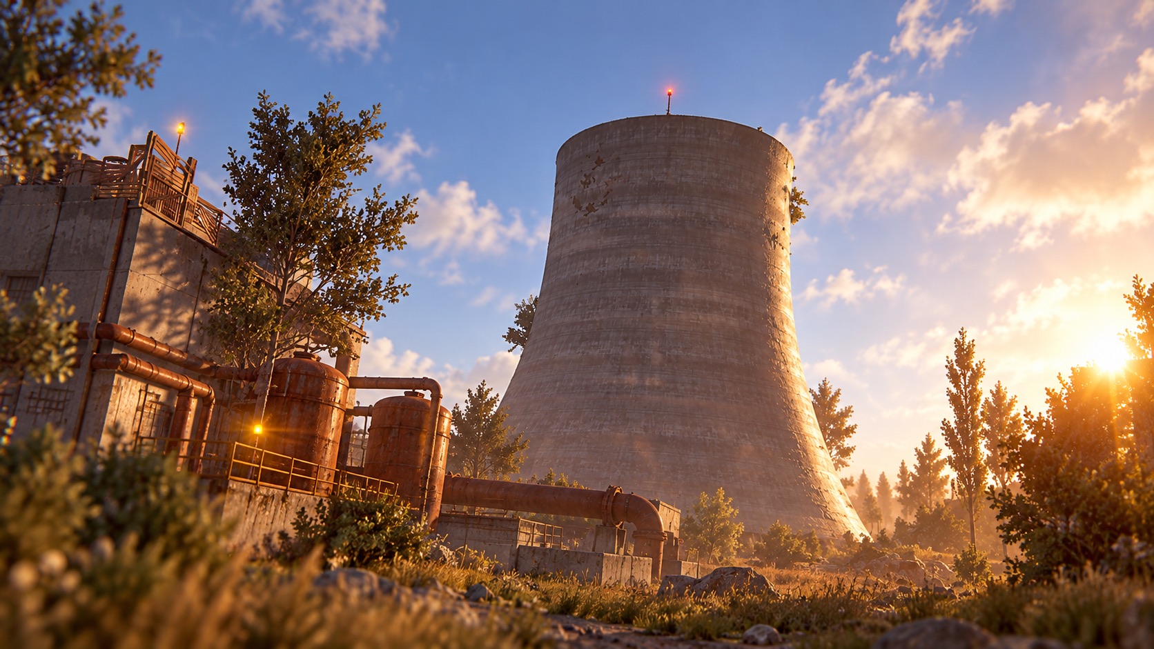 Иллюстрация электростанции в мире Rust